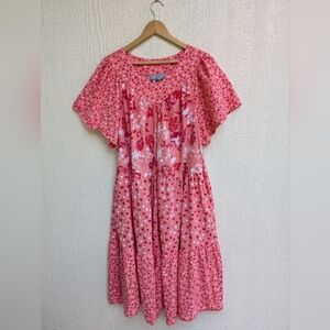 Only Necessities Pink Floral Polka Dot Nightgown Dress Mummu Size 18/20 Large